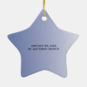 Personalisieren, Junge, Erste Kommunion Blau Keramikornament (Hinten)