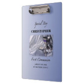 Personalisieren, Junge, Erste Kommunion Blau Klemmbrett (Links)