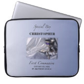 Personalisieren, Junge, Erste Kommunion Blau Laptopschutzhülle (Vorderseite)