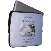 Personalisieren, Junge, Erste Kommunion Blau Laptopschutzhülle (Vorne Rechts)