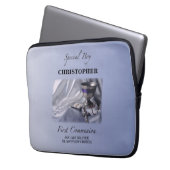Personalisieren, Junge, Erste Kommunion Blau Laptopschutzhülle (Vorderseite Links)