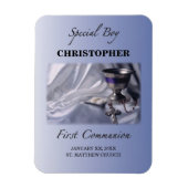 Personalisieren, Junge, Erste Kommunion Blau Magnet (Vertikal)