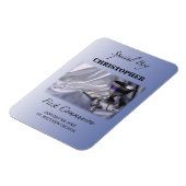 Personalisieren, Junge, Erste Kommunion Blau Magnet (Linke Seite)