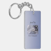 Personalisieren, Junge, Erste Kommunion Blau Schlüsselanhänger (Vorderseite links)