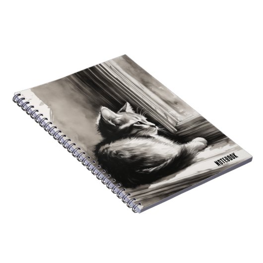 PERSONALISIEREN: Kätzchen in einem Fenster | Noteb Notizblock (Rechte Seite)