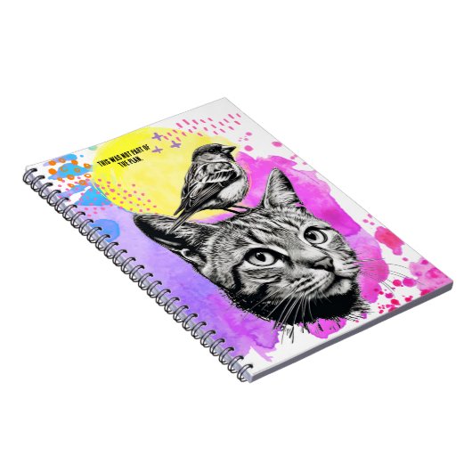 PERSONALISIEREN: Katze und Vögel | Notebook-Journa Notizblock (Rechte Seite)