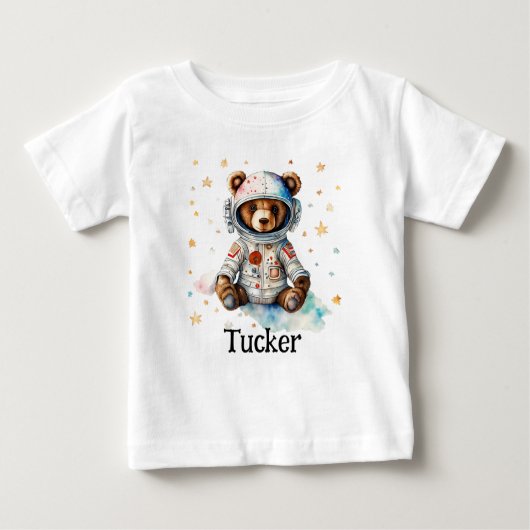 Personalisieren Kinder Kids Kleidung Astronautenbä Baby T-shirt (Vorderseite)