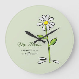 Personalisieren, Lehrer danke Ihnen, religiöse Blu Große Wanduhr