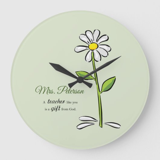 Personalisieren, Lehrer danke Ihnen, religiöse Blu Große Wanduhr (Vorderseite)