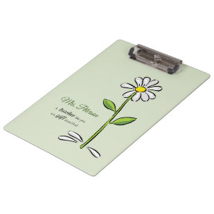 Personalisieren, Lehrer Danke, Religiöse Blume Klemmbrett