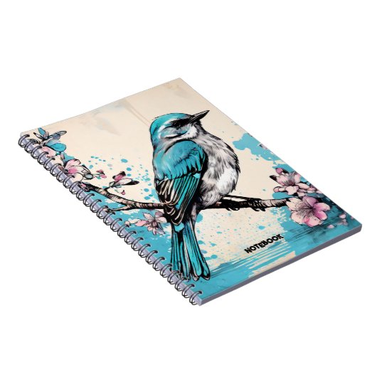 PERSONALISIEREN: Little Blue Bird | Notebook-Journ Notizblock (Rechte Seite)