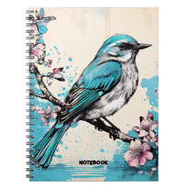 PERSONALISIEREN: Little Blue Bird | Notebook-Journ Notizblock