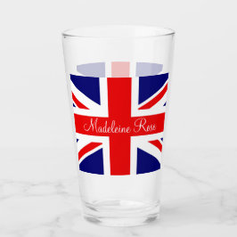 Personalisieren mit dem Namen Britische Flagge Glas