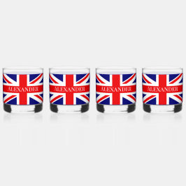 Personalisieren mit dem Namen Britische Flagge Whiskyglas
