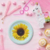 Personalisieren mit dem Namen Große Sonnenblume Pappteller (Party)