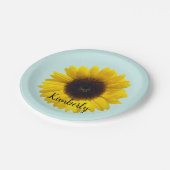 Personalisieren mit dem Namen Große Sonnenblume Pappteller (Schrägansicht)