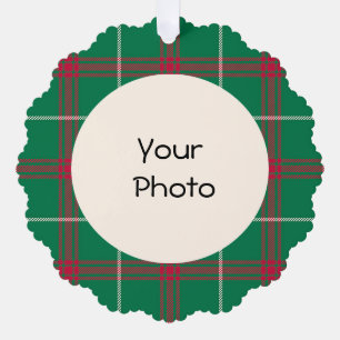 Personalisieren mit einem Foto grün Kariert Ornament Karte
