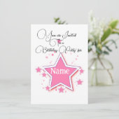 Personalisieren mit einem Namen STAR Geburtstag Einladung (Stehend Vorderseite)