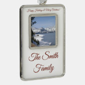 Personalisieren mit Foto & Name Rahmen-Ornament Silber (Rechts)