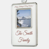 Personalisieren mit Foto & Name Rahmen-Ornament Silber (Links)