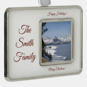 Personalisieren mit Foto & Name Rahmen-Ornament Silber (Rechts)