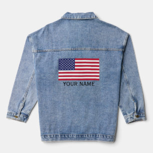 Personalisieren mit Ihrem Namen USA Vereinigte Sta Jeansjacke