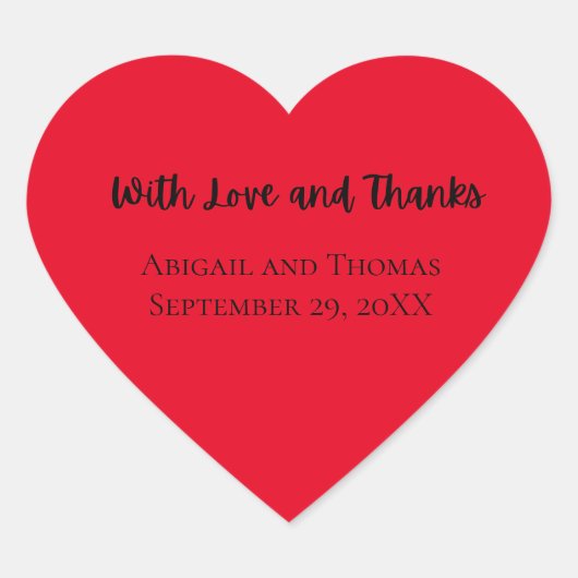 Personalisieren mit Liebe und dank Red Heart Weddi Herz-Aufkleber (Vorderseite)