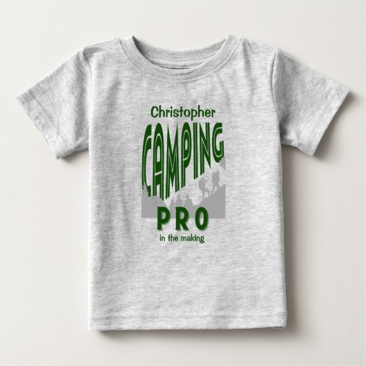 Personalisieren mit Name Camping pro Baby T-shirt (Vorderseite)