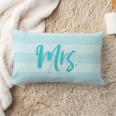 Personalisieren mit Name Frau Preppy Blue Stripes Lendenkissen (Decke)