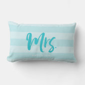 Personalisieren mit Name Frau Preppy Blue Stripes Lendenkissen (Vorderseite)