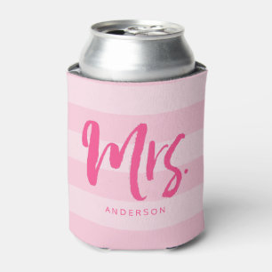 Personalisieren mit Name Preppy Mrs. Pink Stripes Dosenkühler