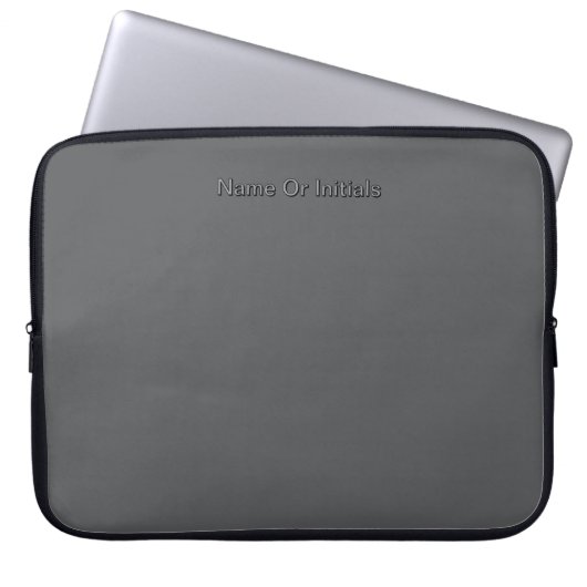 Personalisieren mit Namen Grau  Laptopschutzhülle (Vorderseite)