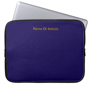 Personalisieren mit Namensinitialen Dk Blau + Oran Laptopschutzhülle