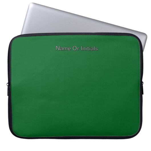 Personalisieren mit Namensinitialen Grün Laptopschutzhülle (Vorderseite)