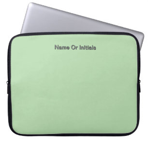 Personalisieren mit Namensinitialen Mintgrün Laptopschutzhülle