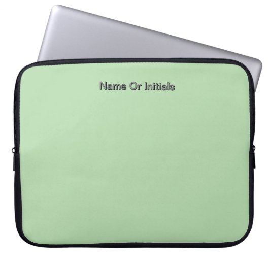 Personalisieren mit Namensinitialen Mintgrün Laptopschutzhülle (Vorderseite)