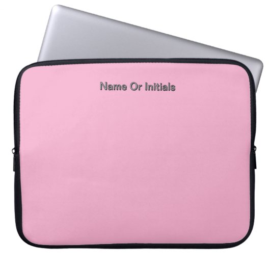 Personalisieren mit Namensinitialen Rosa Laptopschutzhülle (Vorderseite)