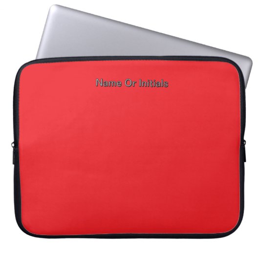 Personalisieren mit Namensinitialen Rot Laptopschutzhülle (Vorderseite)