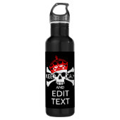 Personalisieren mit Text Behalten Calm Crossbones  Edelstahlflasche (Vorderseite)