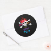 Personalisieren mit Text Behalten Calm Crossbones  Runder Aufkleber (Umschlag)