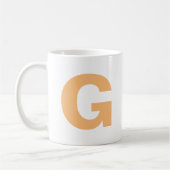 Personalisieren moderner Script Orange Initial Mon Kaffeetasse (Links)