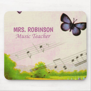 Personalisieren, Musik Schmetterlinge Danke Lehrer Mousepad
