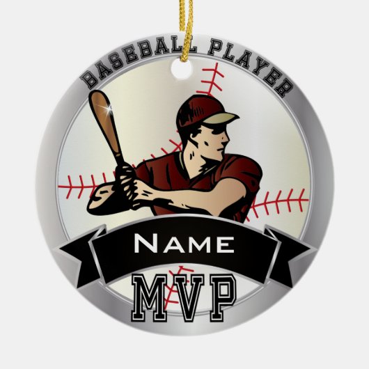 Personalisieren MVP Baseball Keramik Ornament (Vorne)