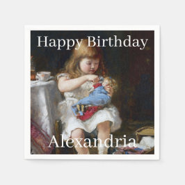 Personalisieren Name ängstliche kleine Mutter Serviette