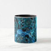 Personalisieren Name Blue Boho Paisley Black Insid Tasse (Zentrum)