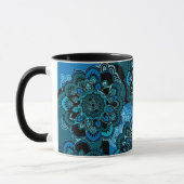 Personalisieren Name Blue Boho Paisley Black Insid Tasse (Links)