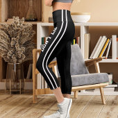 Personalisieren Name Custom White Black Cat Mama F Capri Leggings