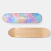 Personalisieren Name Galaxy Nebula Rainbow Gradien Skateboard (Horizontal)