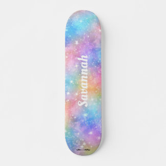 Personalisieren Name Galaxy Nebula Rainbow Gradien Skateboard