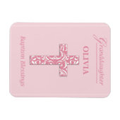 Personalisieren Name Großtochter Taufe Pink Girl Magnet (Horizontal)